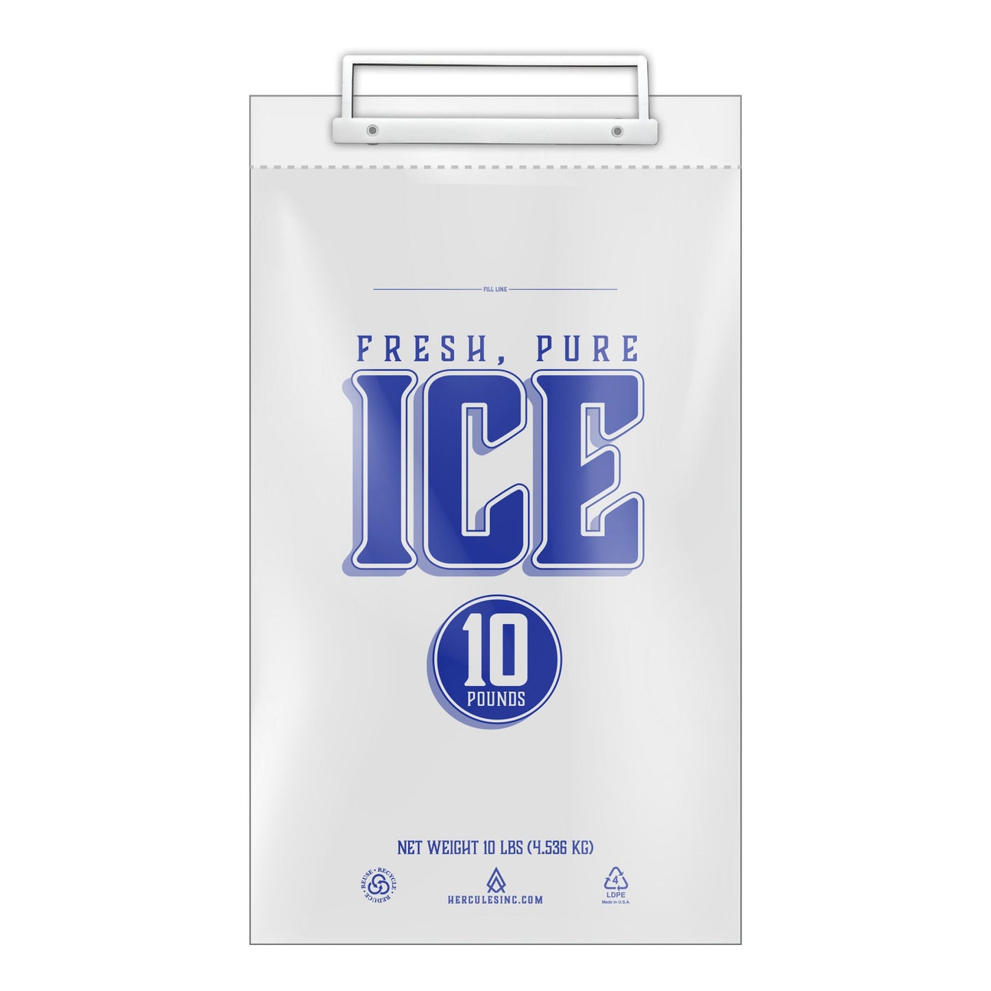 Custom Imprint 10# Ice Bags - Fresh, Pure, Ice - 1,000/Case - Hercules Inc. Shop