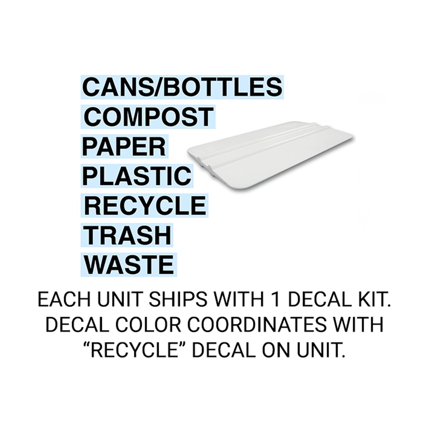 Metro Collection Two - Stream Receptacle - WlStandard RECYCLE Decal - Hercules Inc. Shop