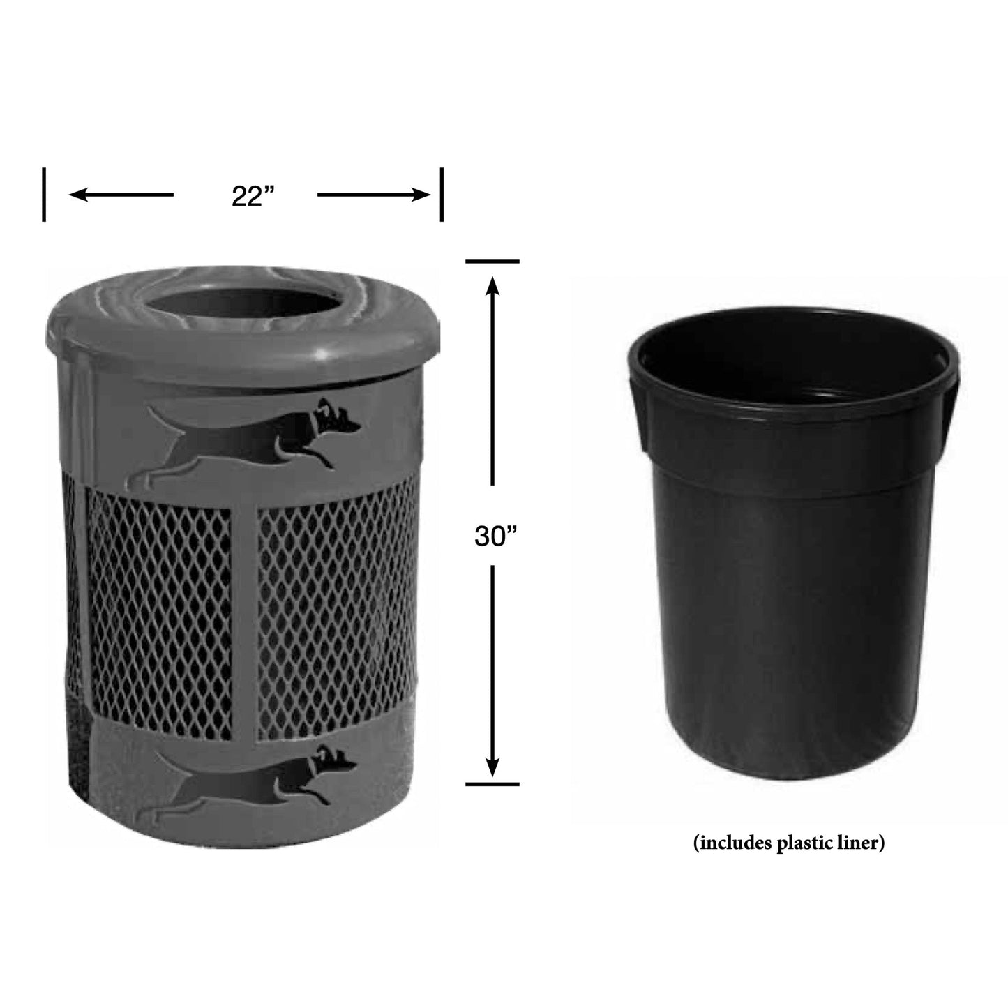 32 Gallon Bone Bin Trash Receptacle - Hercules Inc. Shop