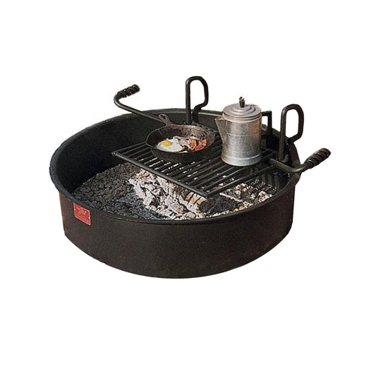 Campfire Ring with Adjustable Cooking Grate - 32"