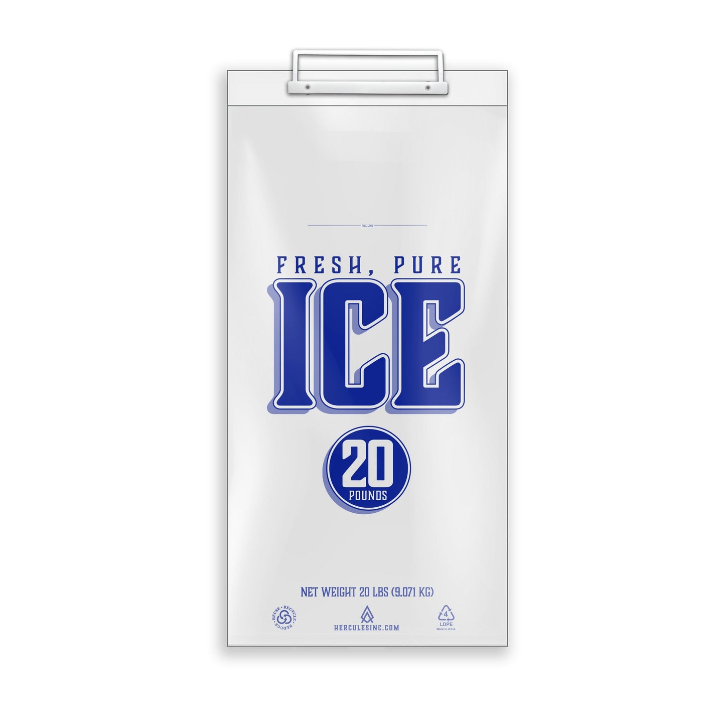 Custom Imprint 20# Ice Bags - Fresh, Pure, Ice - 500/Case - Hercules Inc. Shop