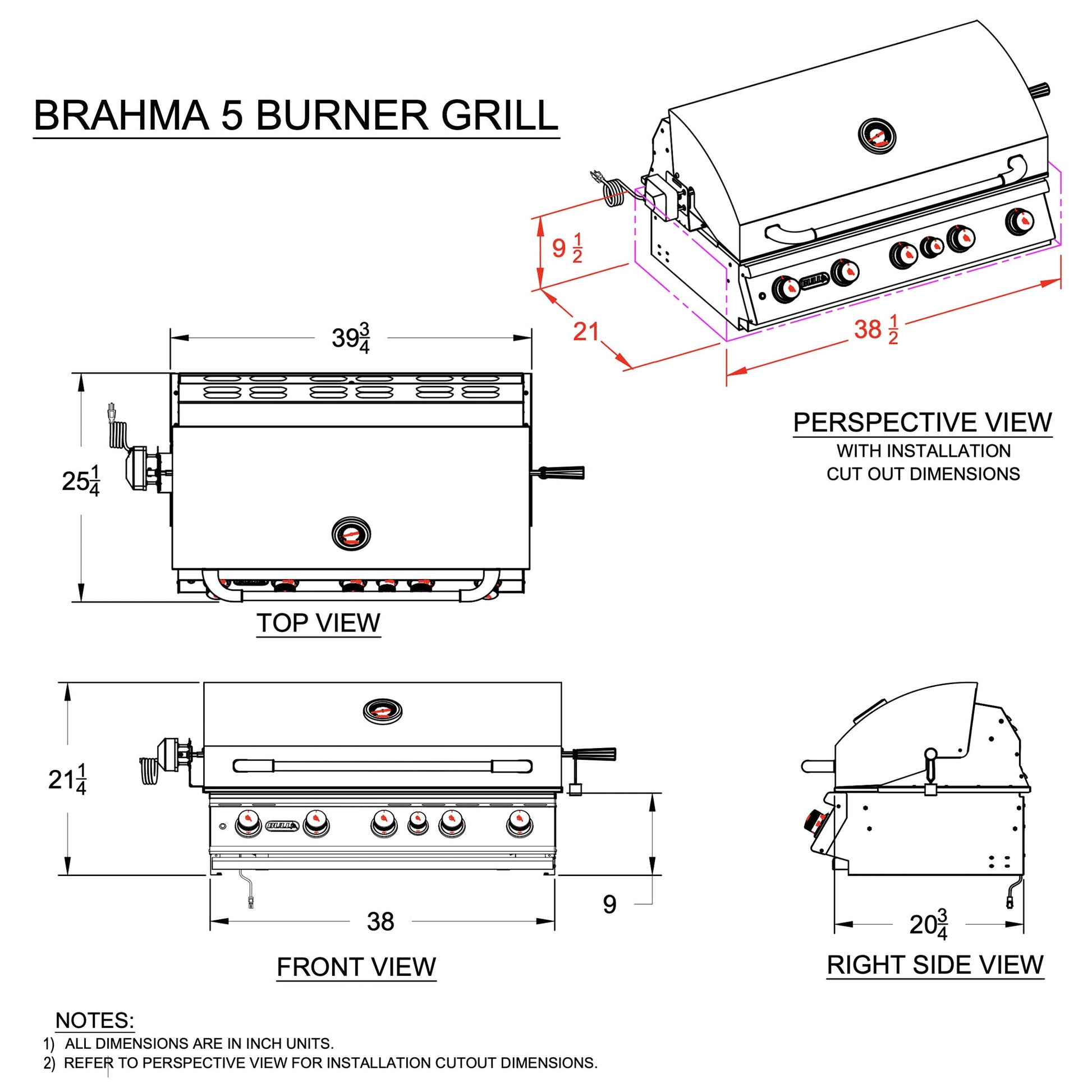 Grill Head - Brahma 38" Drop - In Grill - Hercules Inc. Shop