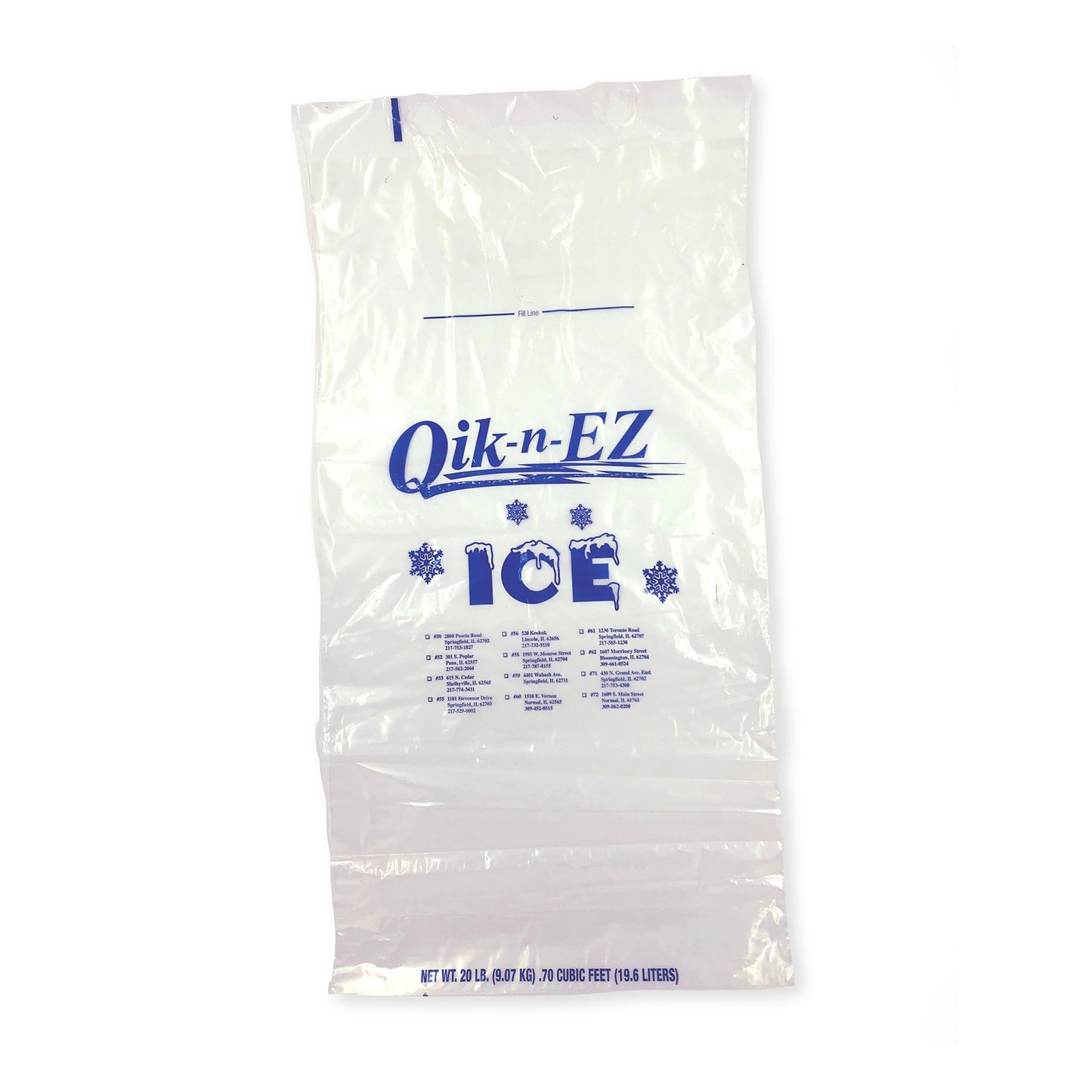 Ice Bags - Qik - n - EZ ICE - 20 lb Plastic Wicket - 500 Bags - Hercules Inc. Shop