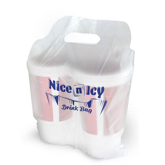 Nice - n - Icy Drink Carrier Bag White HDPE Plastic - Hercules Inc. Shop