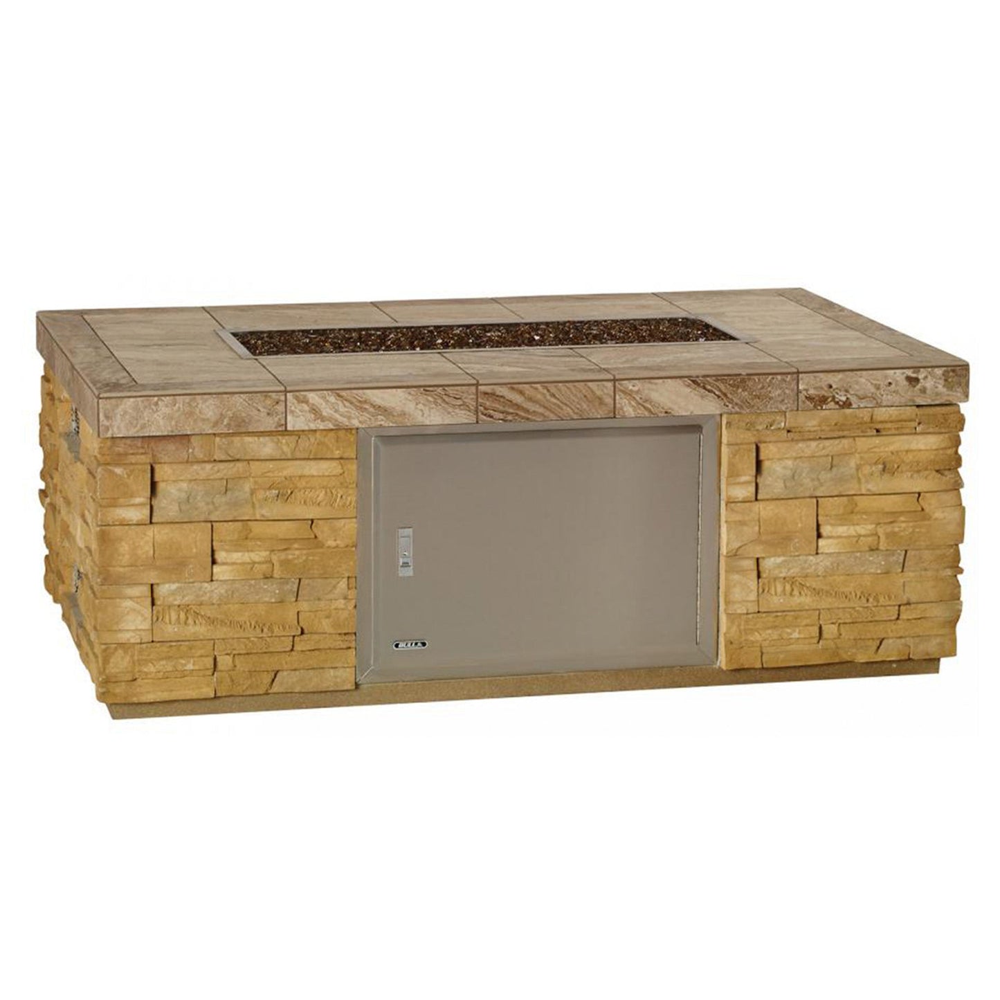 Rectangle Fire Pit - High Profile - Rock Base - Hercules Inc. Shop