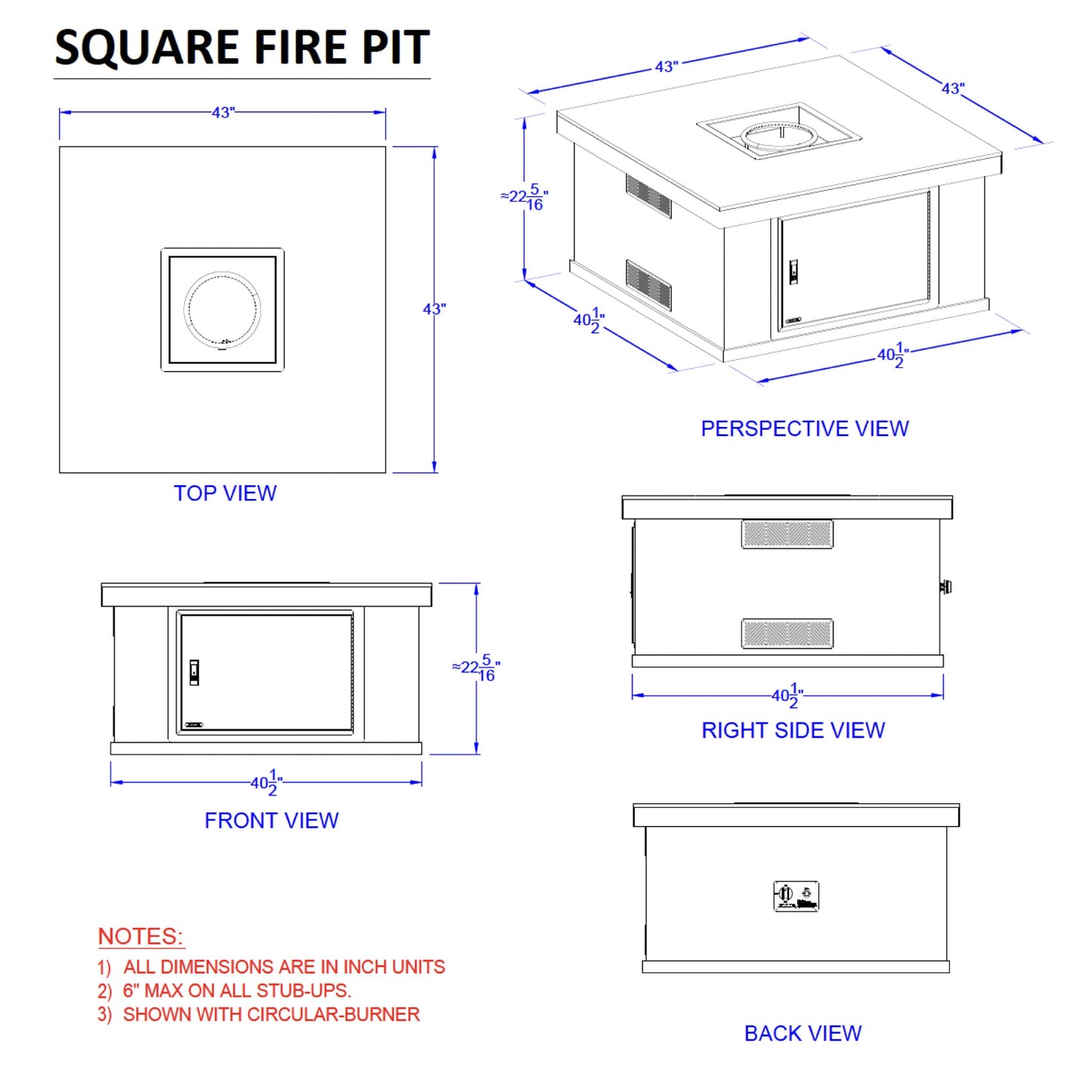 Square Firepit - Quartzsite Base - Hercules Inc. Shop